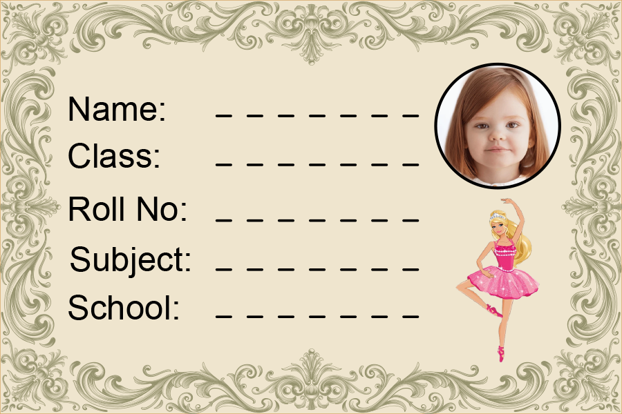 Name Slip with Kids Picture for Book & Copy (25 pcs) Style5