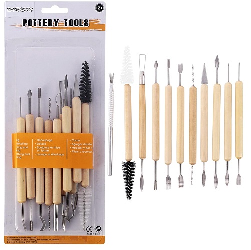 Professional Pottery Tools Kit for Clay Sculpting 11 Pcs