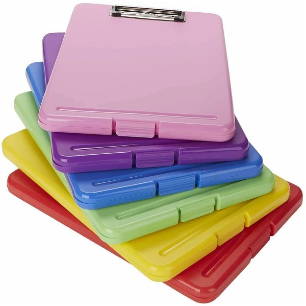 Clipboard Slim Plastic with storage A4 Assorted