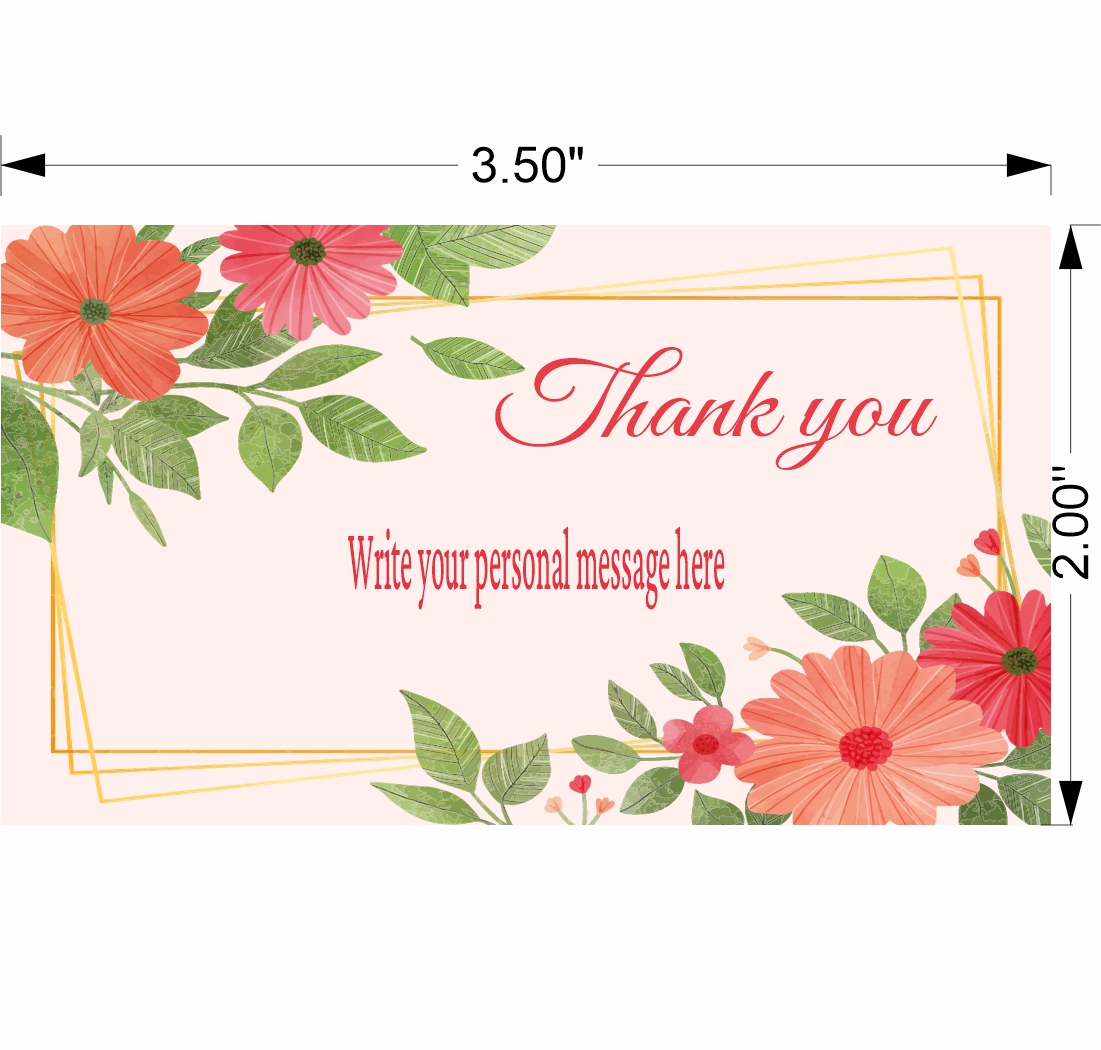 Customized Thank you Cards 3.5x2.0 inch 50 pcs - Style 1 Customized Thank you Cards 3.5x2.0 inch 50 pcs - Style 1
